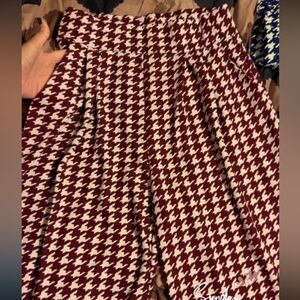 Houndstooth Patterned Pants